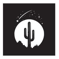 une seul cactus atteindre vers le haut contre une toile de fond rempli illustration vecteur