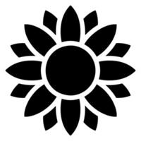 icône de glyphe de tournesol vecteur
