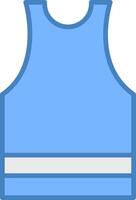 maillot de corps ligne rempli bleu icône vecteur
