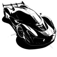 noir et blanc illustration de une hypercar des sports voiture vecteur