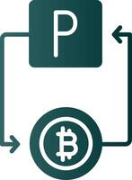 bitcoin Pay Pal glyphe pente icône vecteur