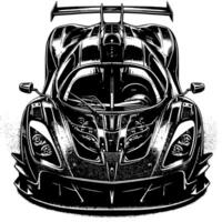 noir et blanc illustration de une hypercar des sports voiture vecteur