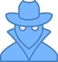 espion ligne rempli bleu icône vecteur