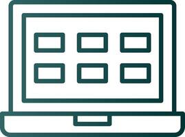 icône de dégradé de ligne pour ordinateur portable vecteur