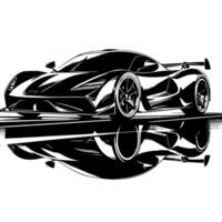 noir et blanc illustration de une hypercar des sports voiture vecteur