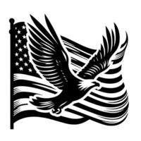 noir et blanc illustration de le Etats-Unis drapeau vecteur