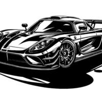 noir et blanc illustration de une hypercar des sports voiture vecteur