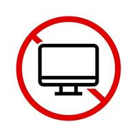 ordinateur interdiction icône. ordinateur restrictions. vecteur