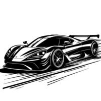 noir et blanc illustration de une hypercar des sports voiture vecteur