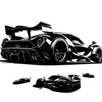 noir et blanc illustration de une hypercar des sports voiture vecteur