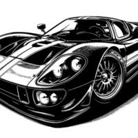 noir et blanc illustration de une hypercar des sports voiture vecteur