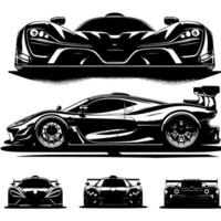 noir et blanc illustration de une hypercar des sports voiture vecteur