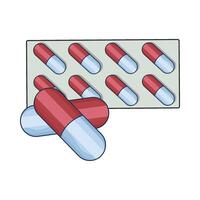 illustration de médicament pilule feuille vecteur