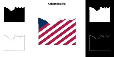 Knox comté, Nebraska contour carte ensemble vecteur