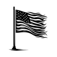 noir et blanc illustration de le Etats-Unis drapeau vecteur