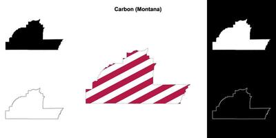 carbone comté, Montana contour carte ensemble vecteur
