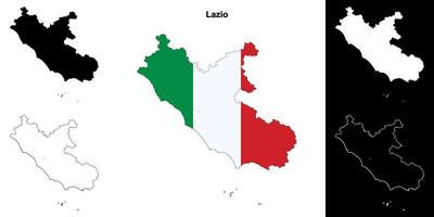 Lazio Vide contour carte ensemble vecteur