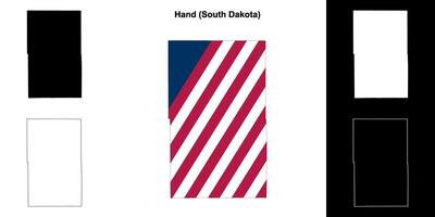 main comté, Sud Dakota contour carte ensemble vecteur
