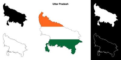 uttar Pradesh Etat contour carte ensemble vecteur