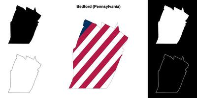 bedford comté, Pennsylvanie contour carte ensemble vecteur