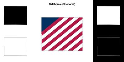 Oklahoma comté, Oklahoma contour carte ensemble vecteur