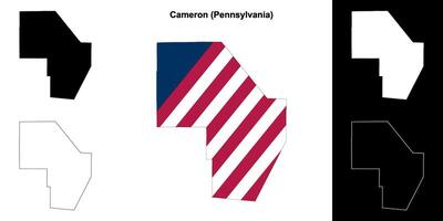 Cameron comté, Pennsylvanie contour carte ensemble vecteur