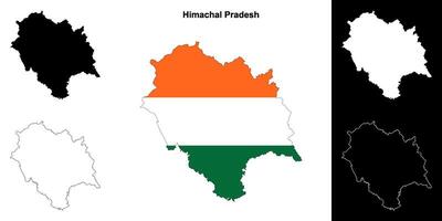Himachal Pradesh Etat contour carte ensemble vecteur