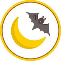 Halloween lune plat cercle icône vecteur