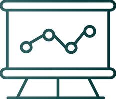 icône de dégradé de ligne de tableau blanc vecteur