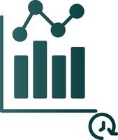 temps une analyse glyphe pente icône vecteur