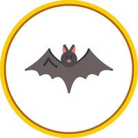 chauve souris plat cercle icône vecteur