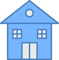 maison ligne rempli bleu icône vecteur