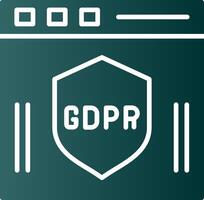 GDPR glyphe pente icône vecteur