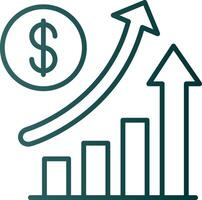 augmenter Ventes ligne pente icône vecteur