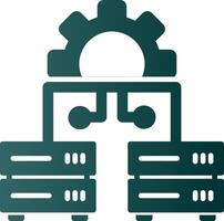 icône de gradient de glyphe de gestion de données vecteur