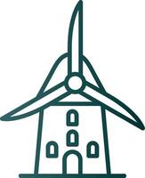 icône de dégradé de ligne de moulin à vent vecteur