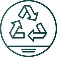 icône de dégradé de ligne de recyclage vecteur