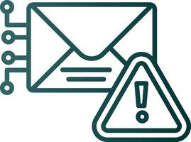 avertissement courrier ligne pente icône vecteur