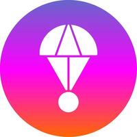 saut en parachute glyphe pente cercle icône conception vecteur