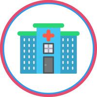 hôpital plat cercle icône vecteur