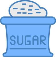 sucre ligne rempli bleu icône vecteur