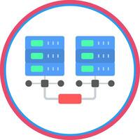 Les données réseau plat cercle icône vecteur