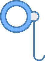 monocle ligne rempli bleu icône vecteur