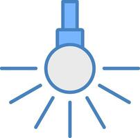 phare ligne rempli bleu icône vecteur