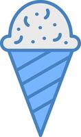 crème glacée ligne rempli bleu icône vecteur