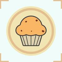 icône de couleur de petit gâteau. muffin aux raisins secs. illustration vectorielle isolée vecteur