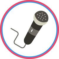 microphone plat cercle icône vecteur
