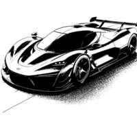 noir et blanc illustration de une hypercar des sports voiture vecteur