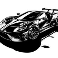 noir et blanc illustration de une hypercar des sports voiture vecteur