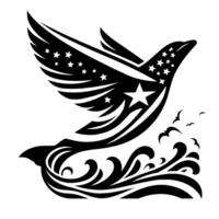noir et blanc illustration de le Etats-Unis drapeau vecteur